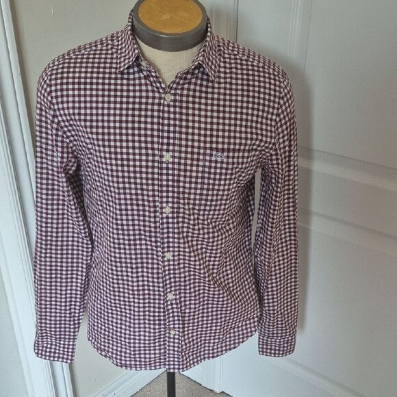 Lacoste Burgundy and White Checkered Shirt - Picture 3 of 16